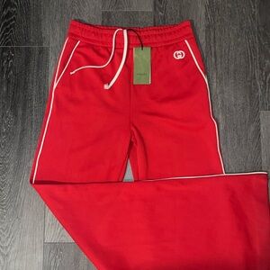 Gucci GG-Appliqué Flared Jersey Track Pants